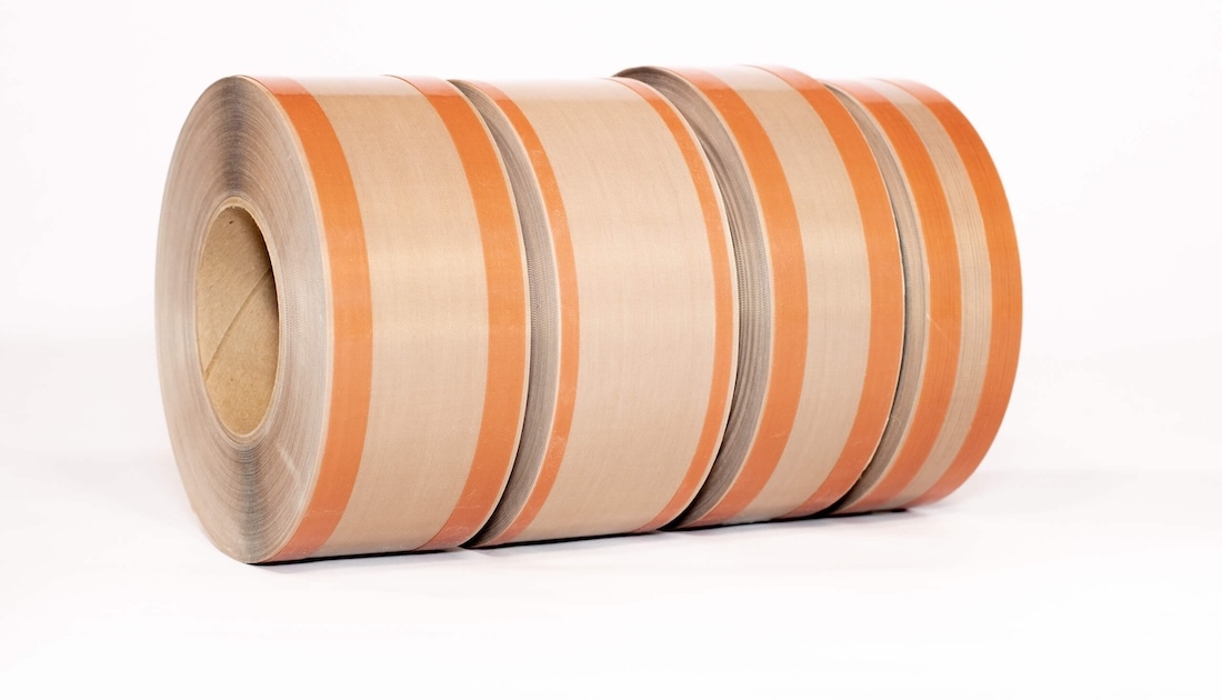 PTFE zone tape for impulse heat sealer heating elements